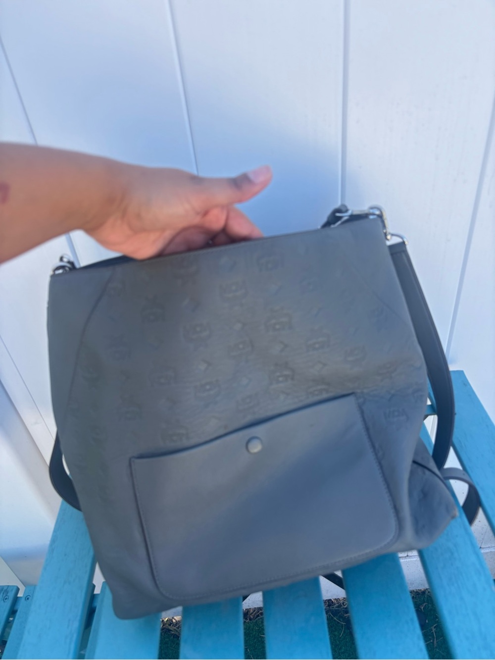 MCM - Authentic -Women's Gray Crossbody Shoulder Bag - Picture 2 of 3